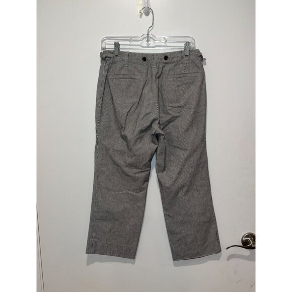 Vanessa Bruno Womens Striped Wide-Leg Button-Fly Pants Size 36 Cotton Blend Blue - Picture 4 of 8